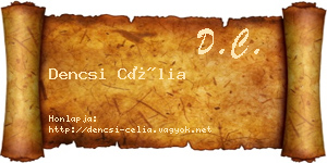 Dencsi Célia névjegykártya